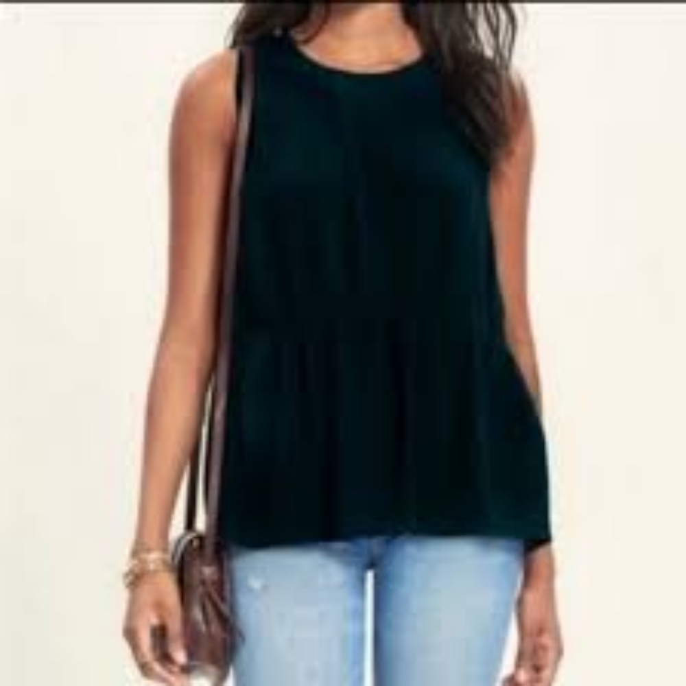 Madewell Sleeveless Peplum Tank- XXS, Black